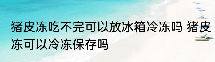 猪皮冻吃不完可以放冰箱冷冻吗 猪皮冻可以冷冻保存吗