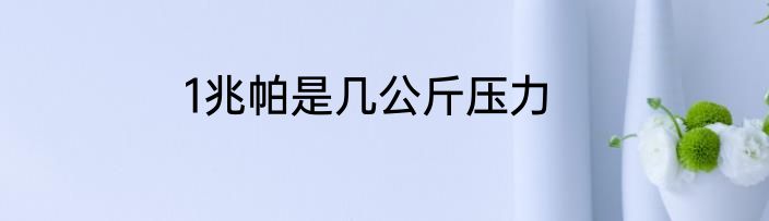 1兆帕是几公斤压力