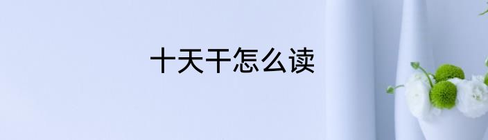 十天干怎么读