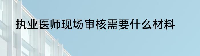 执业医师现场审核需要什么材料