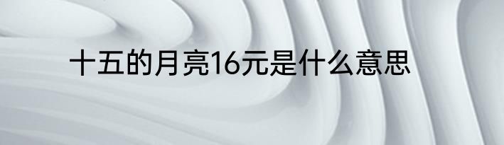 十五的月亮16元是什么意思