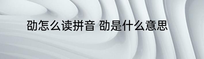 劭怎么读拼音 劭是什么意思