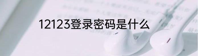 12123登录密码是什么