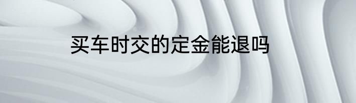 买车时交的定金能退吗