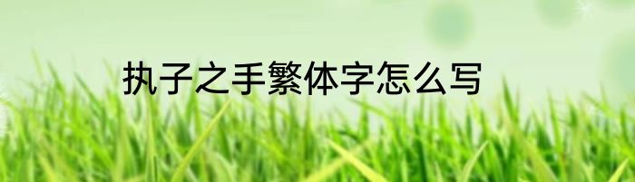 执子之手繁体字怎么写