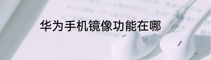 华为手机镜像功能在哪