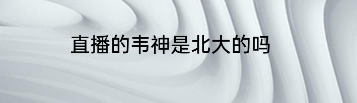 直播的韦神是北大的吗