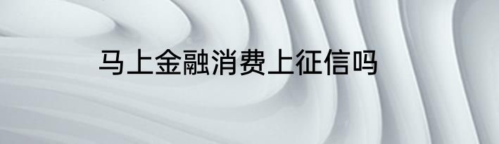 马上金融消费上征信吗