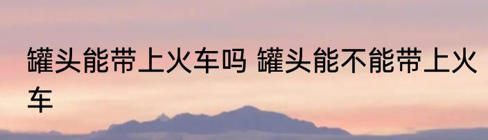 罐头能带上火车吗 罐头能不能带上火车