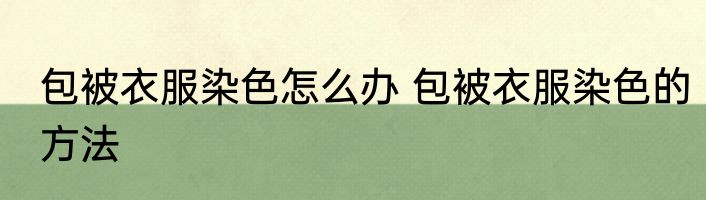 包被衣服染色怎么办 包被衣服染色的方法