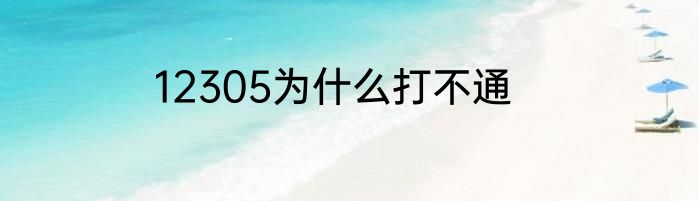 12305为什么打不通