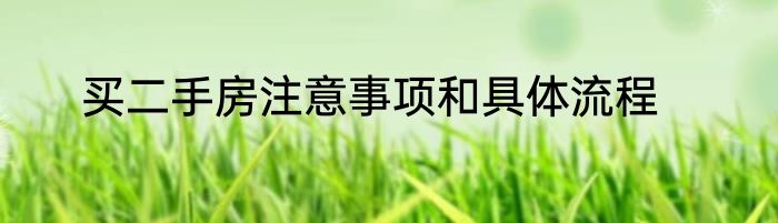 买二手房注意事项和具体流程