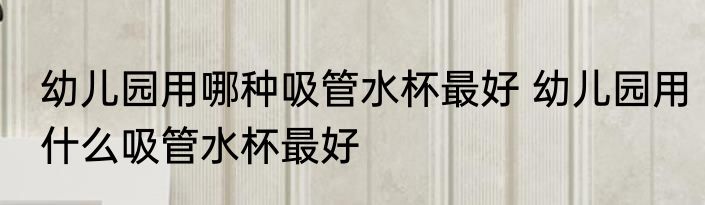 幼儿园用哪种吸管水杯最好 幼儿园用什么吸管水杯最好