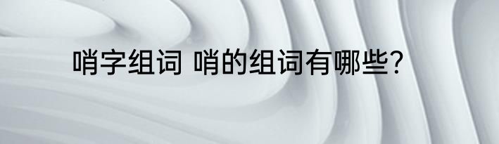 哨字组词 哨的组词有哪些？