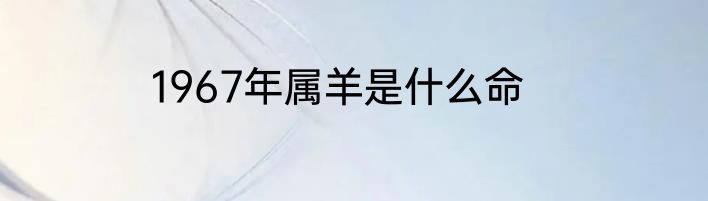 1967年属羊是什么命