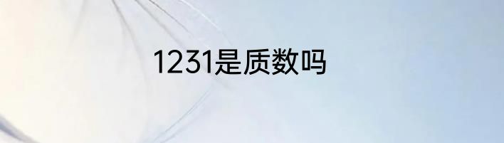 1231是质数吗