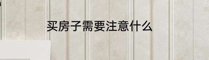 买房子需要注意什么