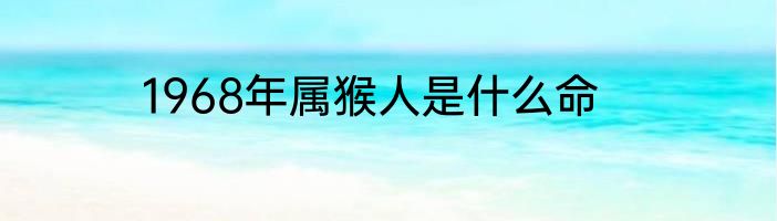 1968年属猴人是什么命