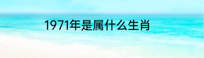 1971年是属什么生肖
