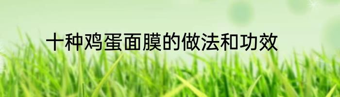 十种鸡蛋面膜的做法和功效