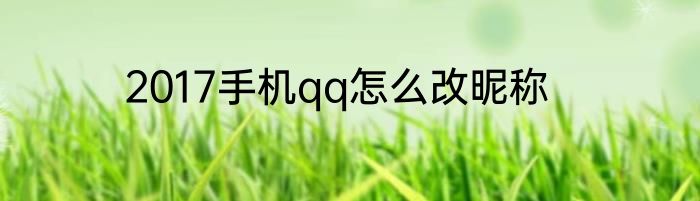 2017手机qq怎么改昵称