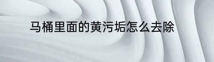 马桶里面的黄污垢怎么去除