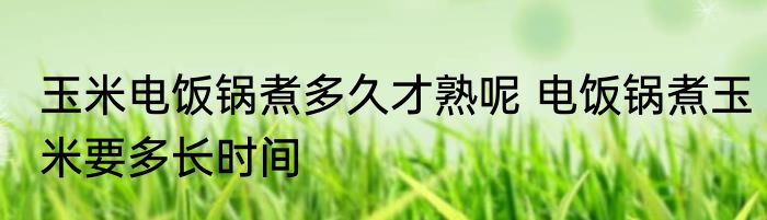 玉米电饭锅煮多久才熟呢 电饭锅煮玉米要多长时间