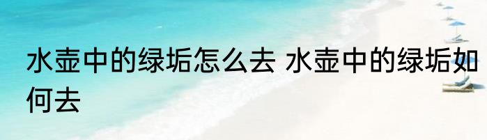 水壶中的绿垢怎么去 水壶中的绿垢如何去