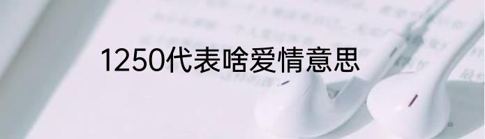 1250代表啥爱情意思