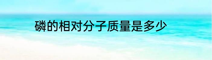 磷的相对分子质量是多少