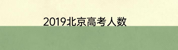2019北京高考人数
