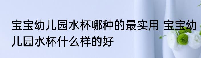 宝宝幼儿园水杯哪种的最实用 宝宝幼儿园水杯什么样的好