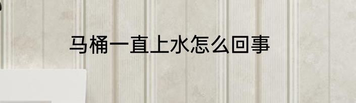 马桶一直上水怎么回事