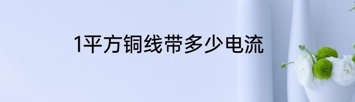 1平方铜线带多少电流