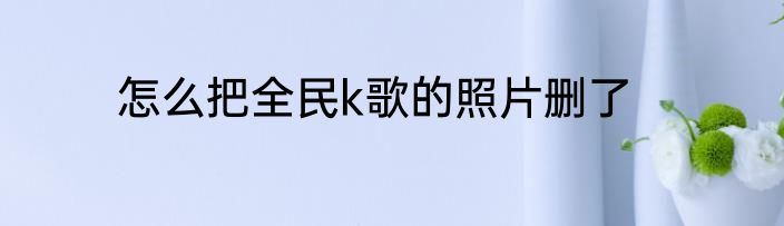 怎么把全民k歌的照片删了