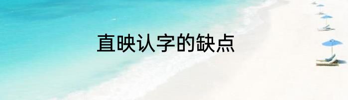 直映认字的缺点