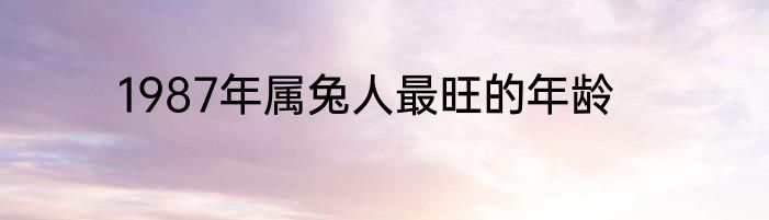 1987年属兔人最旺的年龄