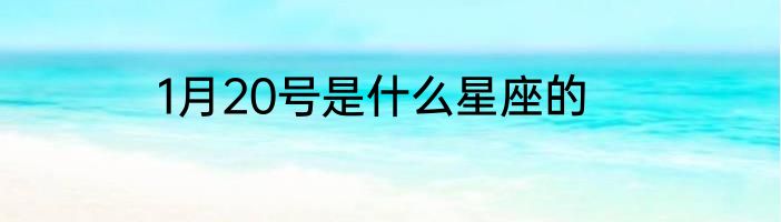 1月20号是什么星座的