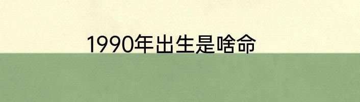1990年出生是啥命
