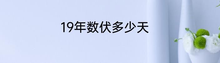 19年数伏多少天