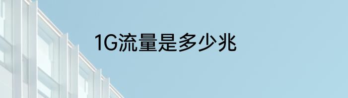 1G流量是多少兆