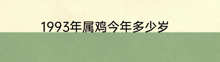 1993年属鸡今年多少岁