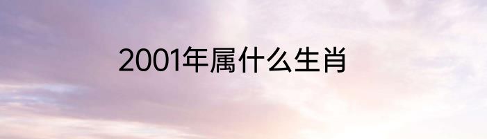 2001年属什么生肖