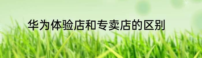华为体验店和专卖店的区别