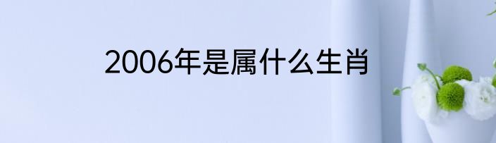 2006年是属什么生肖