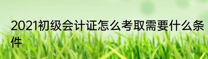 2021初级会计证怎么考取需要什么条件
