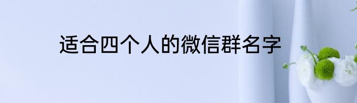 适合四个人的微信群名字