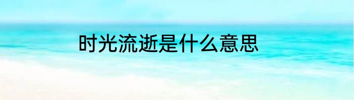 时光流逝是什么意思