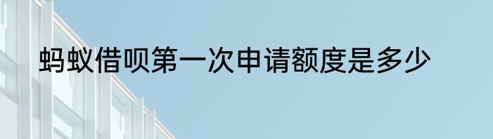 蚂蚁借呗第一次申请额度是多少