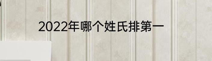 2022年哪个姓氏排第一